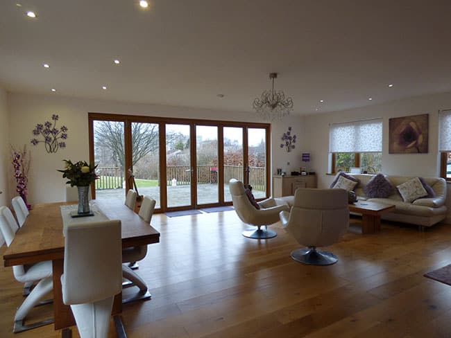 oak flooring in modern open living space