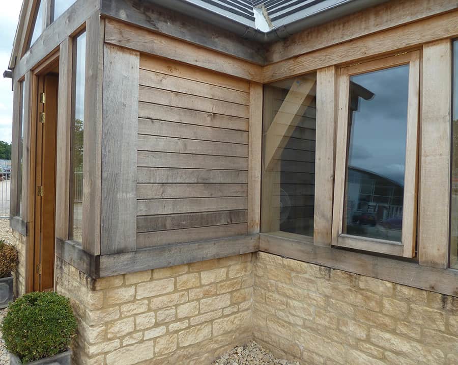 Timberpride Oak Cladding on Tetbury Showroom