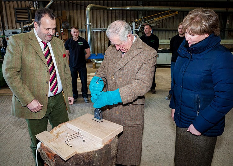 HRH The Prince of Wales Stamping Oak Commemorative Plaque