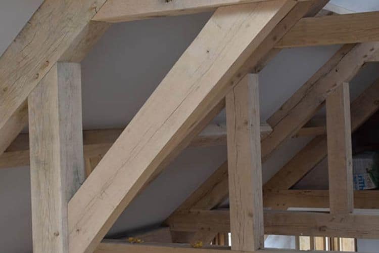 Completed oak truss