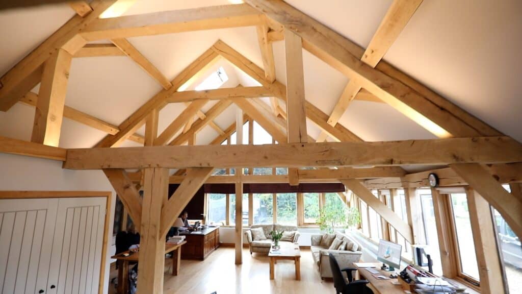 Timberpride showroom oak framed roof truss