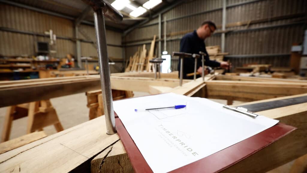 Bespoke oak trusses built in the UK